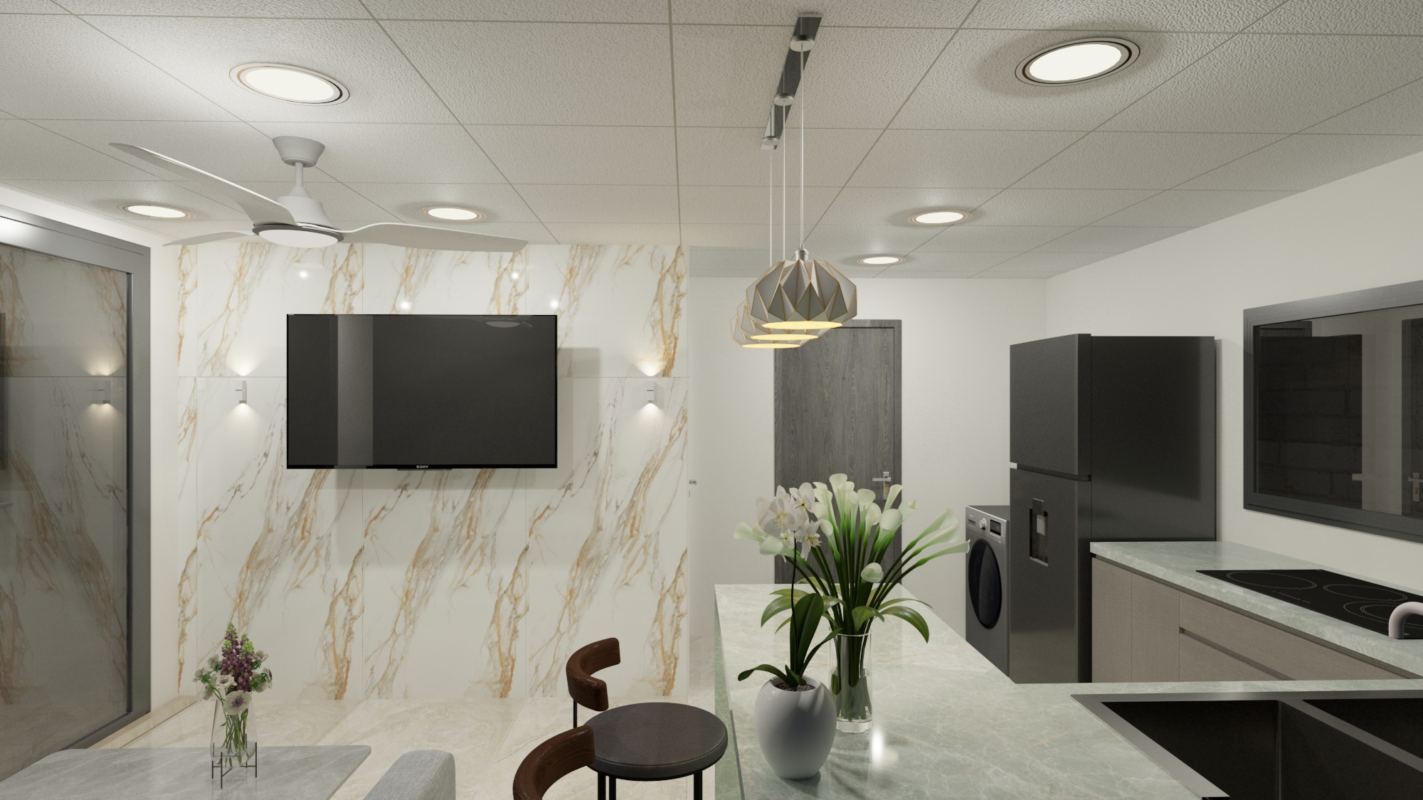 Một số tiện nghi được lắp đặt bên trong nhà container